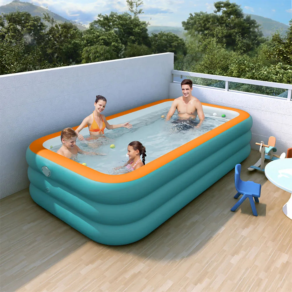 Inflatable Swimming Pool Portable Fun for Kids & Adults-1