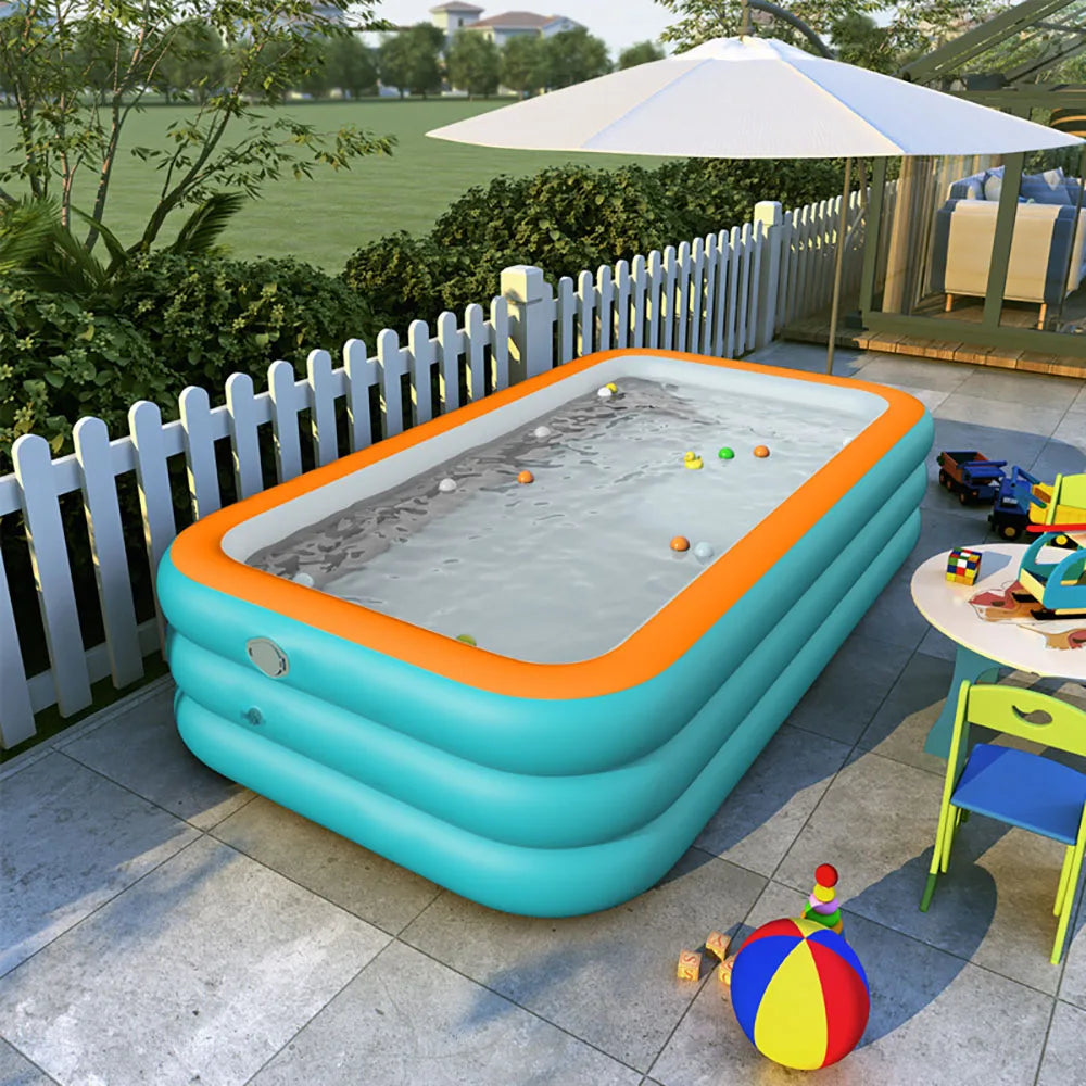 Inflatable Swimming Pool Portable Fun for Kids & Adults-4