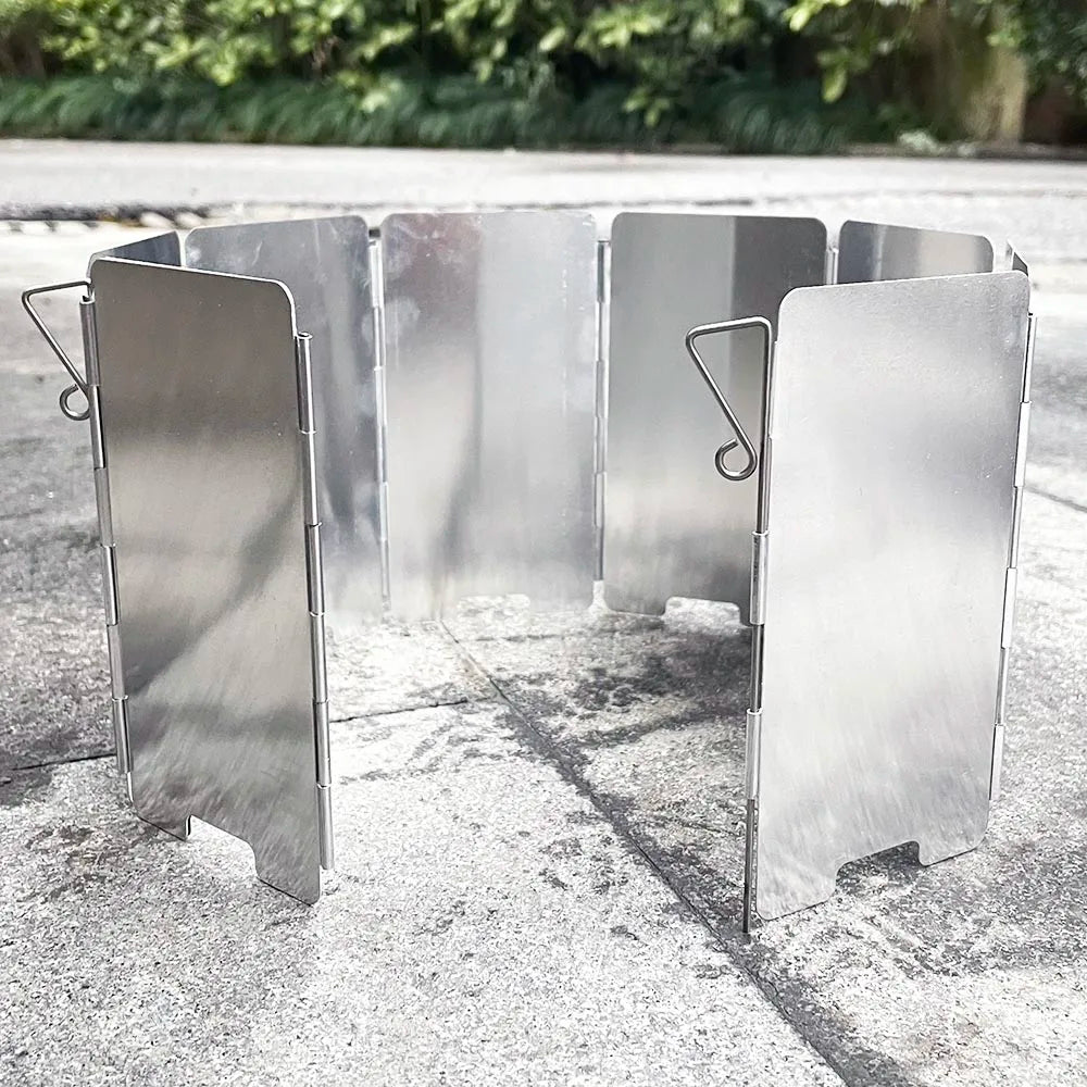 9 Plates Foldable Gas Stove Windshield-2