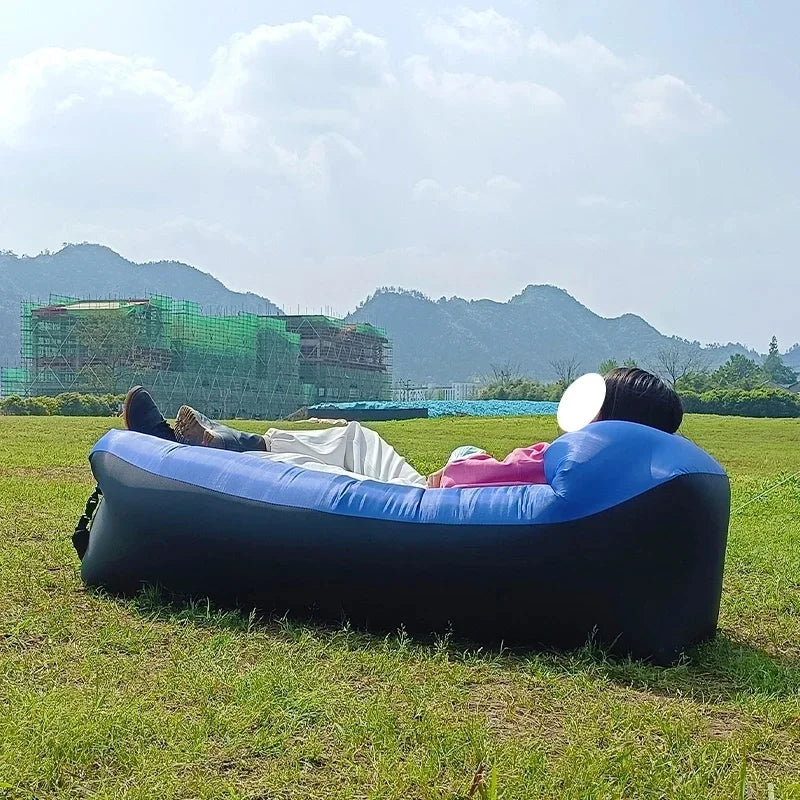 Trend Outdoor Products Fast Infaltable Air Sofa Bed Good Quality Sleeping Bag Inflatable Air Bag Lazy bag Beach Sofa 240*70cm-2
