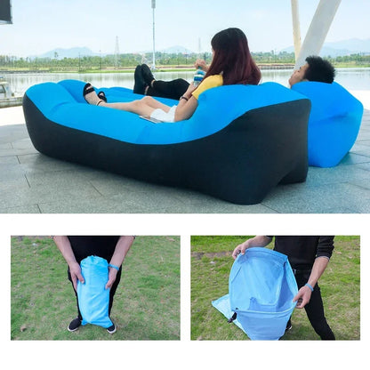 Trend Outdoor Products Fast Infaltable Air Sofa Bed Good Quality Sleeping Bag Inflatable Air Bag Lazy bag Beach Sofa 240*70cm-0
