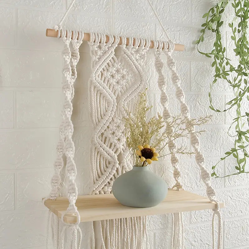 Organization meets style with this sleek wooden floating shelf-1